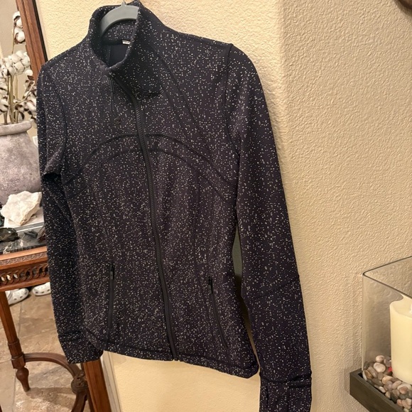 LULULEMON Women Define Black White Speckled Magnetized Jaquard Zip Jacket Size 6 - Picture 4 of 7